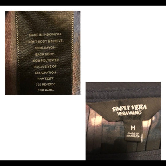 Simply Vera V. Wang black abstract print blouse - Picture 8 of 8